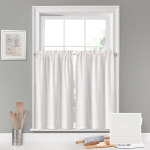 Rosecliff Heights Rufina Cotton Blend Tailored 26'' W Cafe Curtain ...