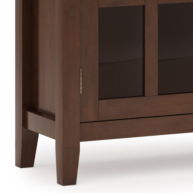 Russet Brown Solid Wood Entryway Storage Cabinet with Adjustable Shelves