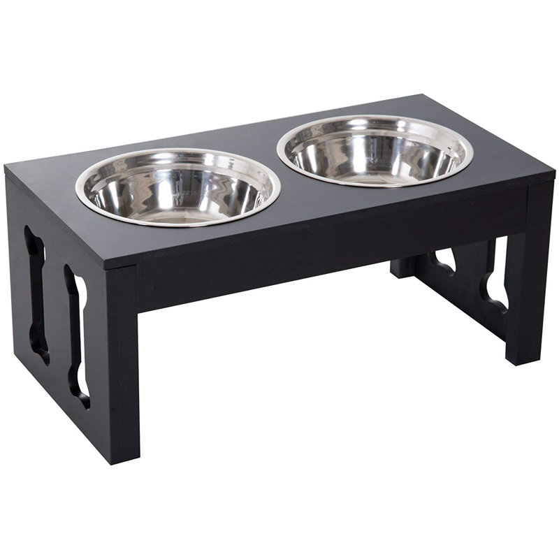 Bols pour chien surélevés PawHut, Noir
