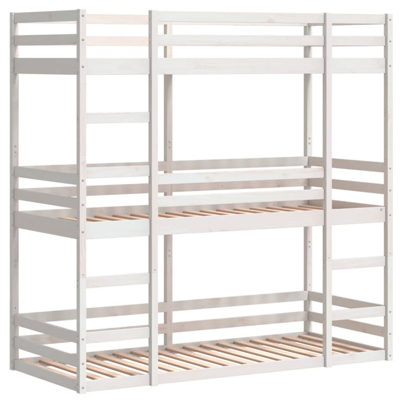 Cartwell Bunk Bed with Trundle Included, Single (90 x 200 cm), White
