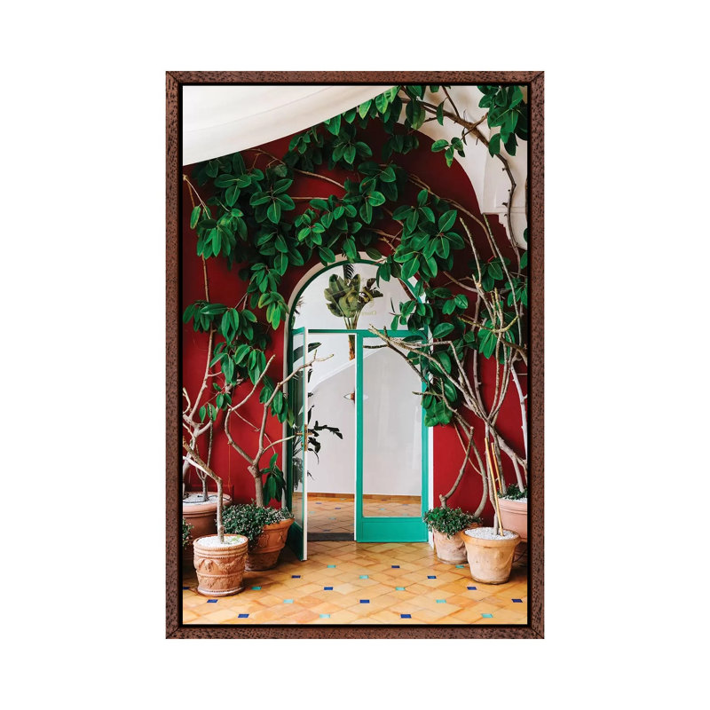 Positano III 1 Piece Wall Art on Canvas, 66.04cm H x 45.72cm W x 3.81cm D, Classic Brown Wood Framed
