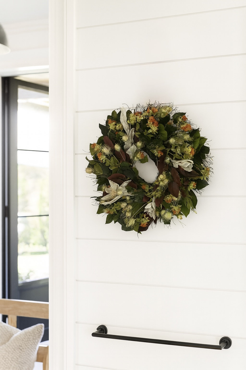 22" Handcrafted Fall Leaf Thanksgiving Wreath