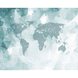 Chicago Peel And Stick World Map Geometric Removable Wallpaper