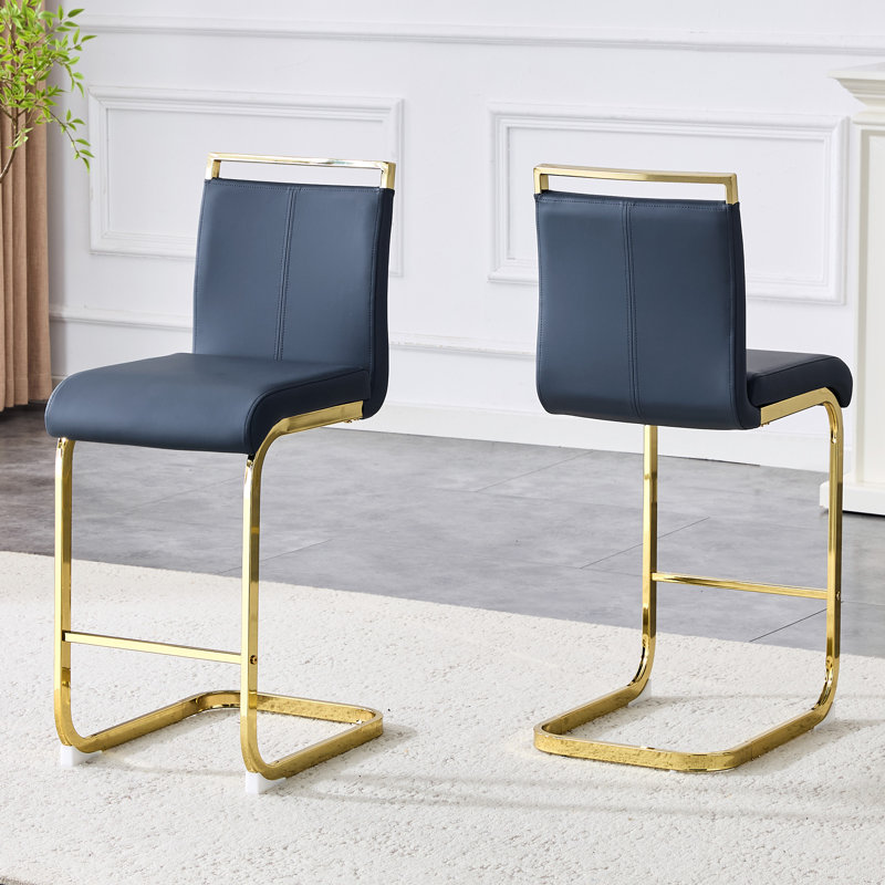Jeileen 25'' Counter Stool (Set of 2), Blue Gray