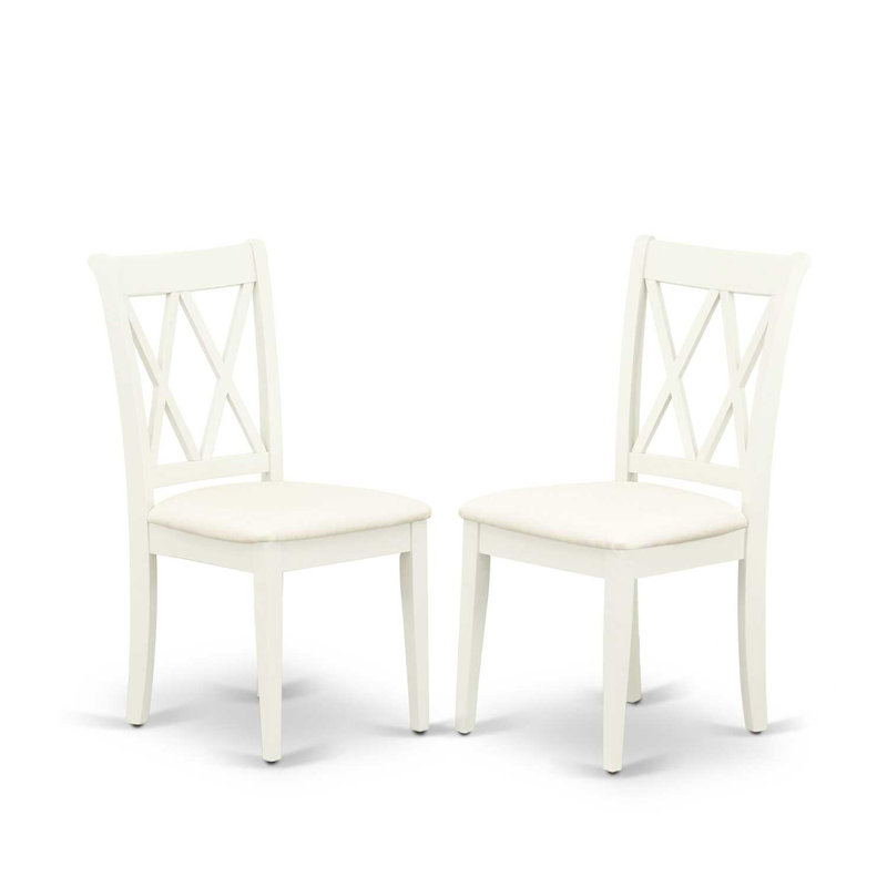 3 Piece Dining Room Table Set Contains a Rectangle Kitchen Table with Dropleaf and 2 Linen Fabric Upholstered Dining Chairs, 30x48 Inch, Linen White
