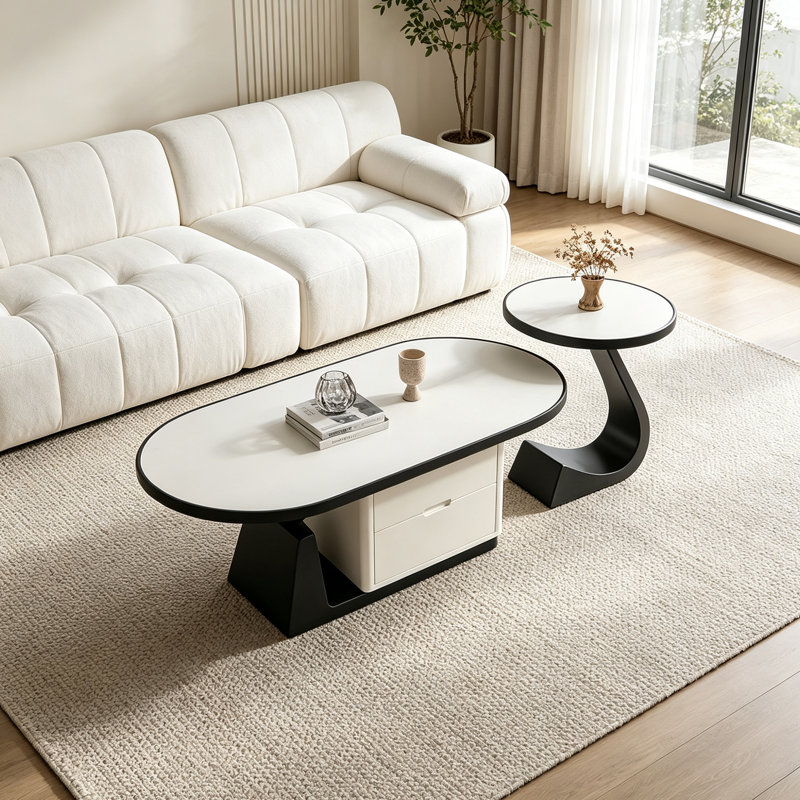 Frailey, H 15,74 po x l 47,24 po x P 23,62 po, Blanc/Noir