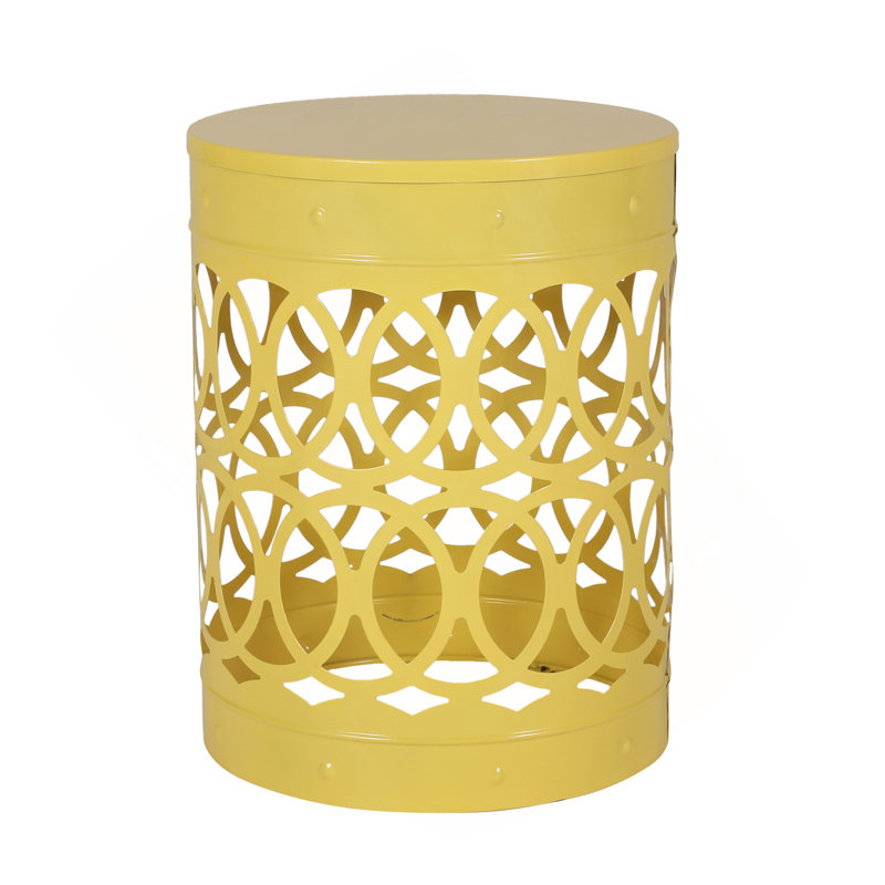 Table de bout d'extérieur en métal - Grand, 1, Jaune