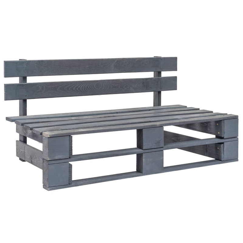 Stojiljkovic Solid Wood Pine Outdoor Bench, Grey