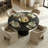 4 - Person Dining Table Sets With Round Table & 4 Upholstered Chairs-1310581849-1310581847