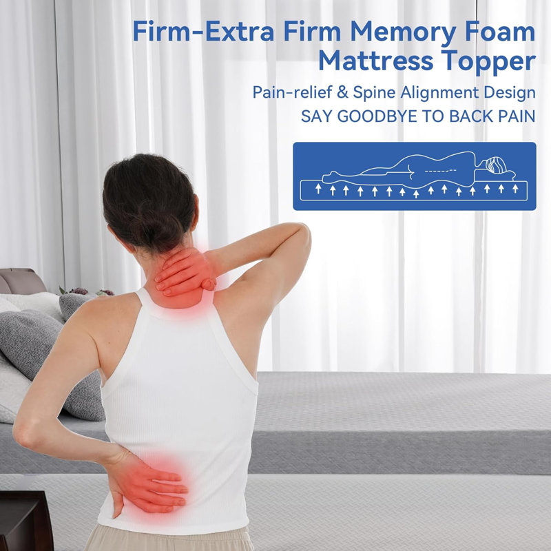 Full Size Extra Firm Gel Memory Foam Mattress Topper
