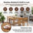 5-Piece Outdoor Acacia Wood Dining Set, 59.06" Rectangular Table with Umbrella Hole for Patio, Garden & Poolside-1566614641