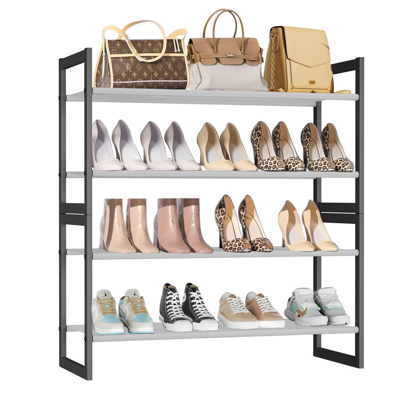 4-Tier Shoe Organizer, Shoe Rack For 16 Pairs Of Shoes