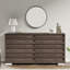  Ensemble de chambre à coucher avec lit double 5 pièces Louby, gris-101644237-101644238