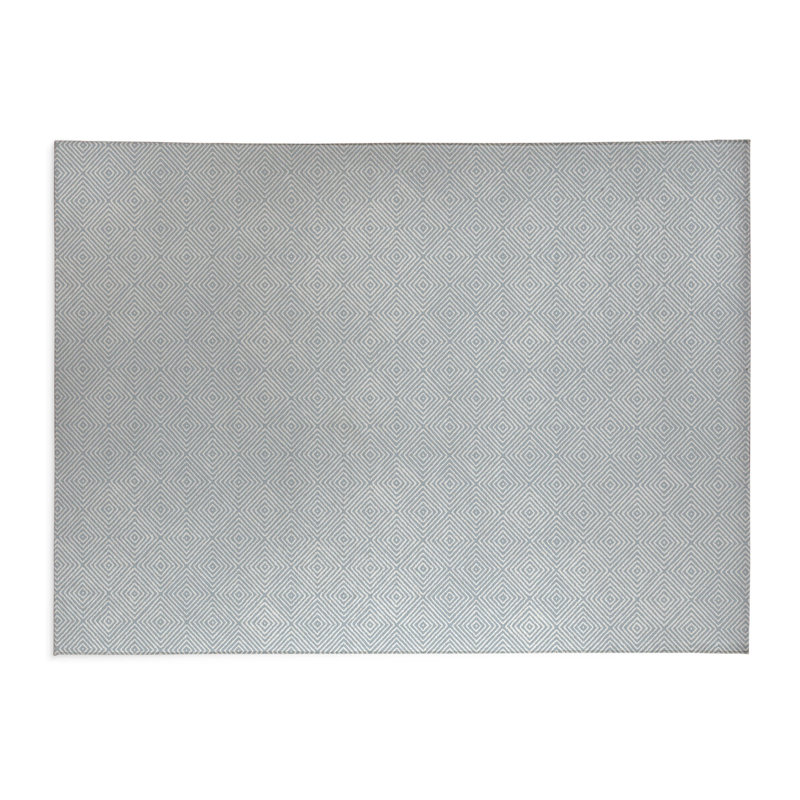 Tapis de bureau léger Ikat, L 3 pi x L 2 pi, Bleu ardoise