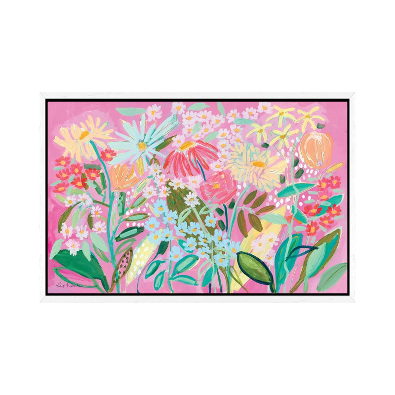 Allow Yourself To Grow by Kait Roberts - Painting on Canvas, 45.72cm H x 66.04cm W x 3.81cm D, White Framed