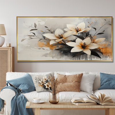 «White Lilies II», art mural blanc