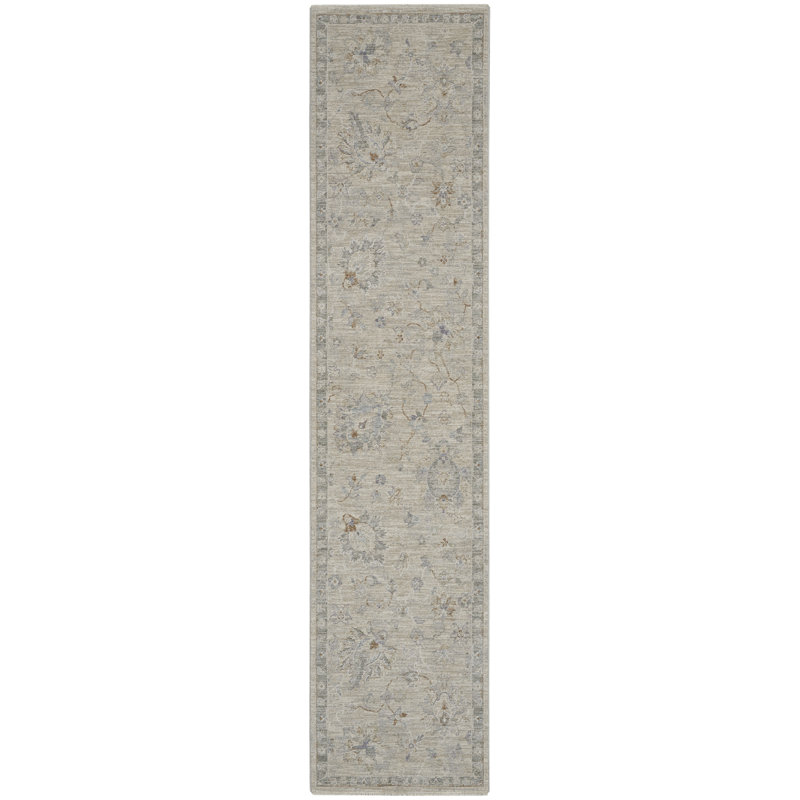 Tapis traditionnel gris Ryann, Tapis de couloir 2 pi 3 po x 10 pi 2 po