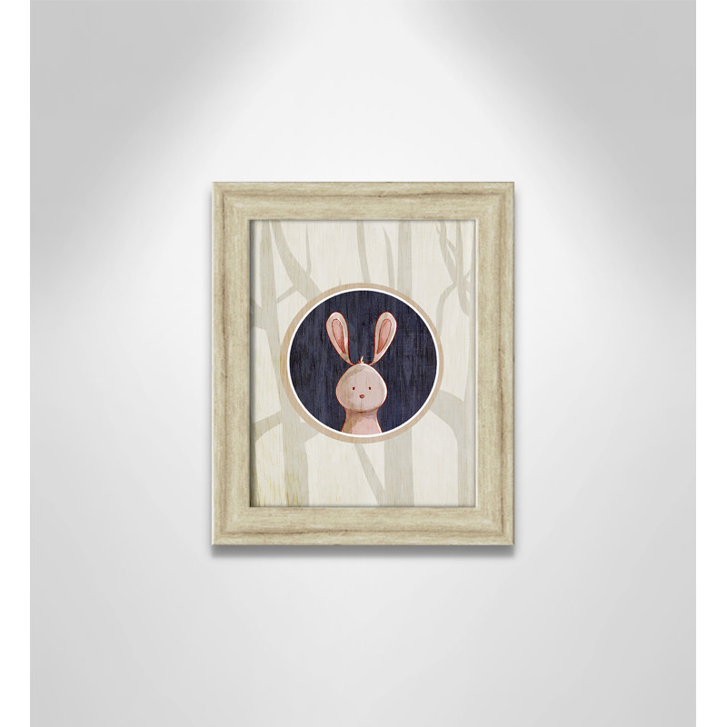 «Juvenile Forest Animals», impression sur papier, H 10 po x l 8 po x P 0,6 po, Beige Flat Framed