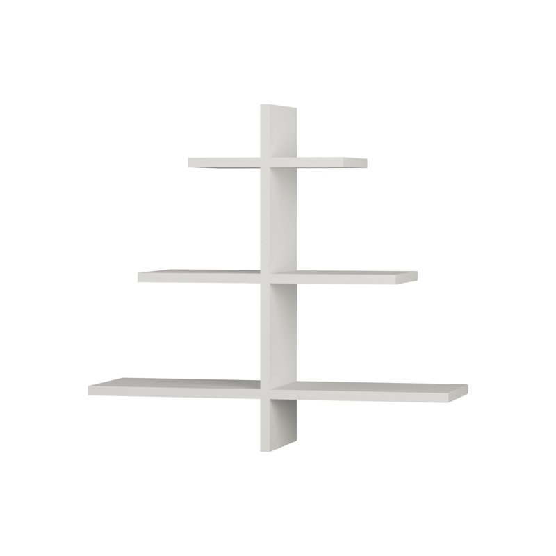 3 Piece Triangle Floating Shelf, White