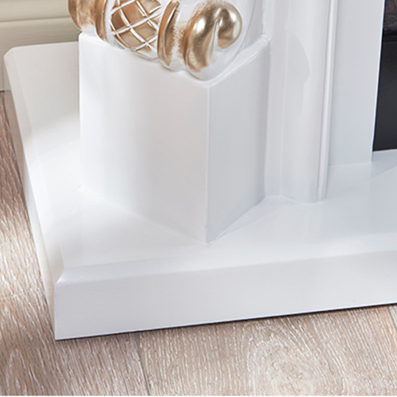 Solid Wood Electric Fireplace, White