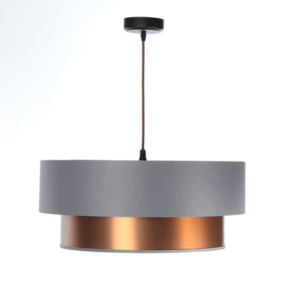 Braeville 1 - Light Silver Drum Pendant