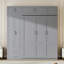 Grand lit escamotable mural avec armoire supérieure, tablettes et garde-robe, lit pliant peu encombrant, lit mural multifonctionnel pour petits espaces-1342966400