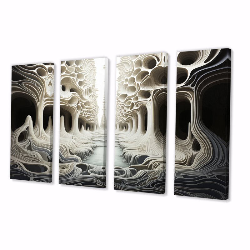 Impression d'art noir et blanc noir et blanc I 4 sur toile