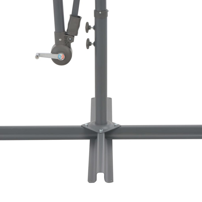 350 cm W X 350 cm D Lighted Tilt Cantilever Parasol with Crank Lift, Bordeaux Red