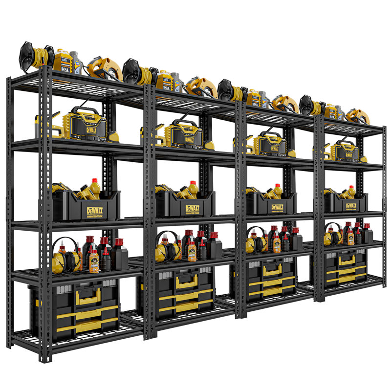 Étagères de rangement pour garage, étagères robustes réglables en métal, support de rangement utilitaire, 4 pièces