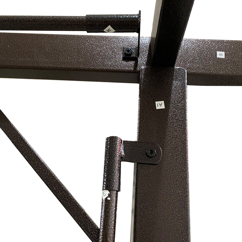 12 pi. L 9 pi. D Pergola en acier avec auvent, gris