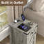 Table de bout Jaquavion Farmhouse avec station de charge et tiroir pour le salon-890967188-890967189