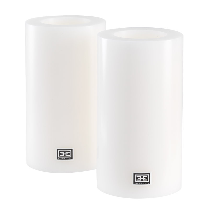 Bougie pilier artificielle non parfumée, H 7,09 po x l 3,94 po x P 3,94 po, 2