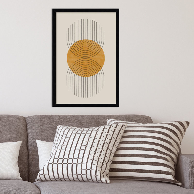 «Perfect Point Yellow» par le studio d'art mural MIUUS, Cadre noir, H 25 po x l 17 po x P 1 po
