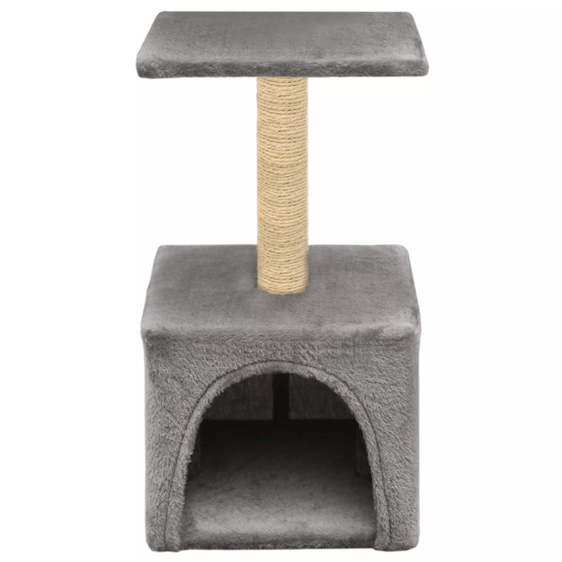 vidaXL Cat Tree Particle board frame, soft plush, sisal rope, Grey