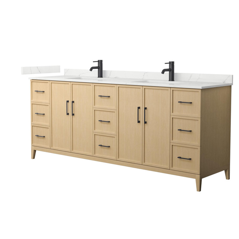 Elan 84'' W Vanity, Tan, Single, Matte Black