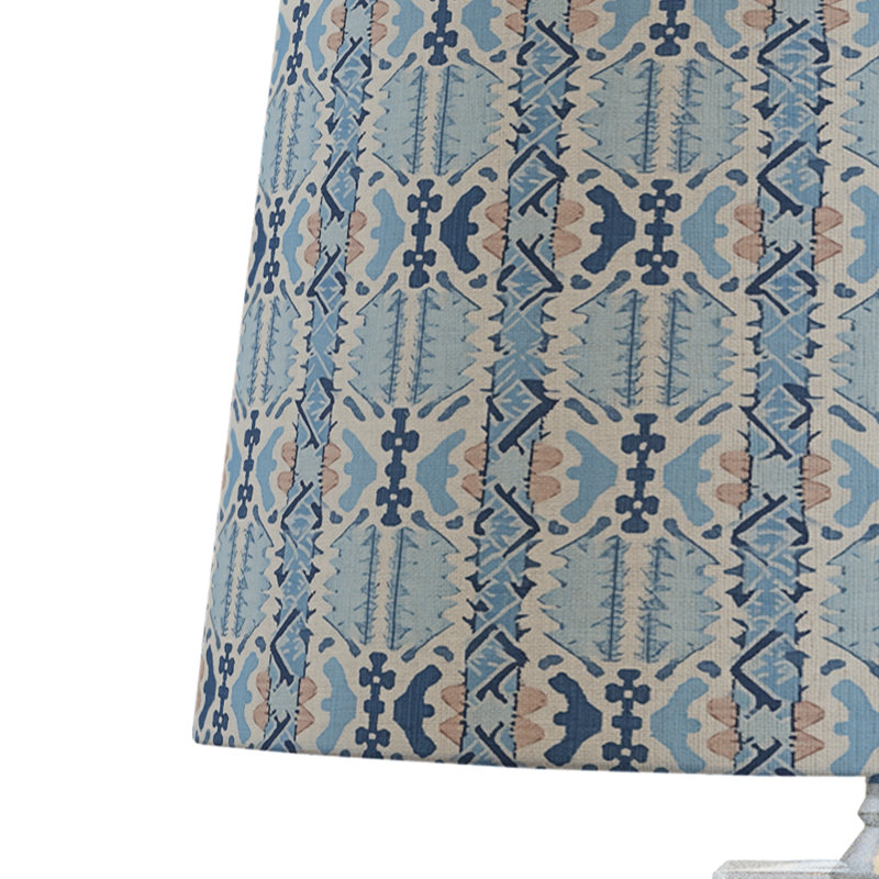 Blue Ikat Lampshade In Lakeside, 10" H x 12" W x 12" D