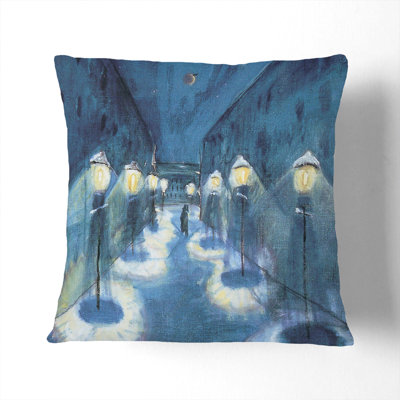 Night Road Square Throw Cushion