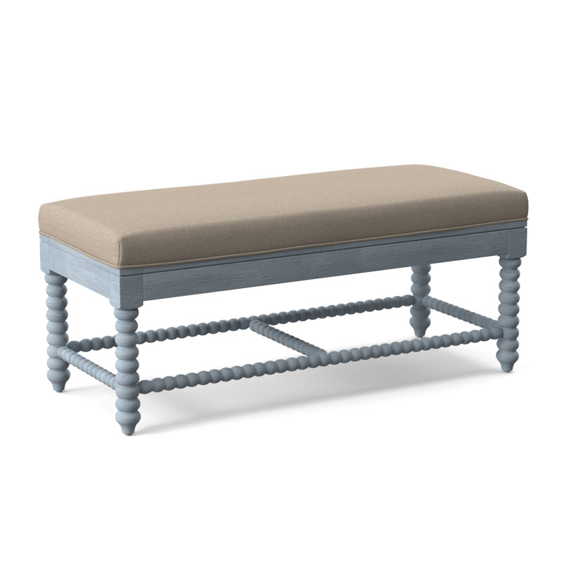 Banc en bois massif Louisa, Finition verre de mer, Performance Crypton coquille d'œuf; 0884-93