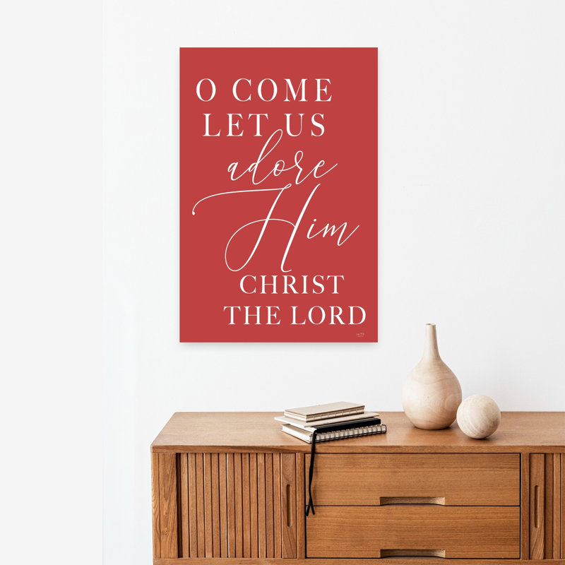 Art contemporain d'hiver «O Come Let Us Adore him», H 24 po x l 16 po