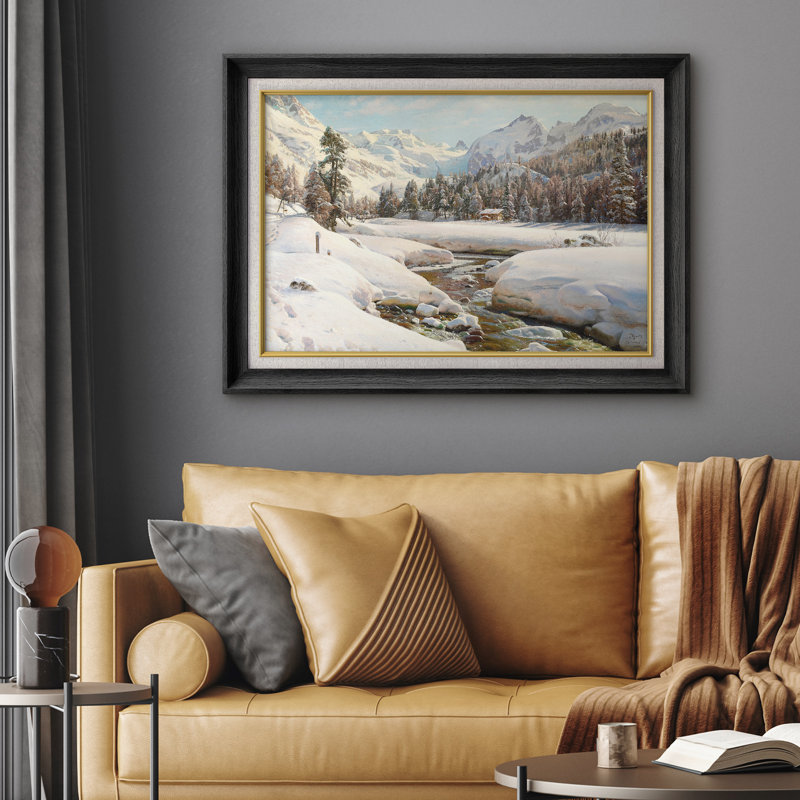Hiver, montagne alpine, art de paysage, images de salon, impression sur toile encadrée, impression numérique.