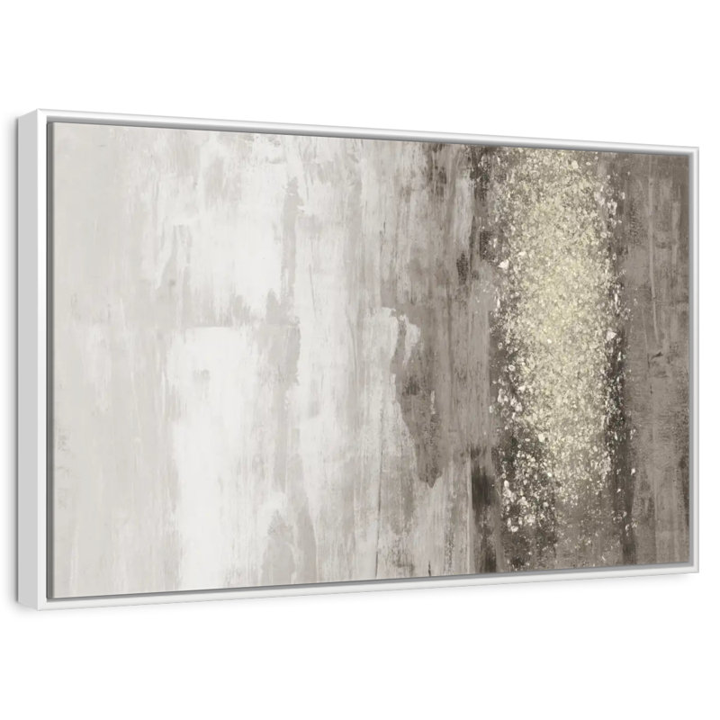 Pluie scintillante I, Cadre flottant blanc, 19 po x 13 po