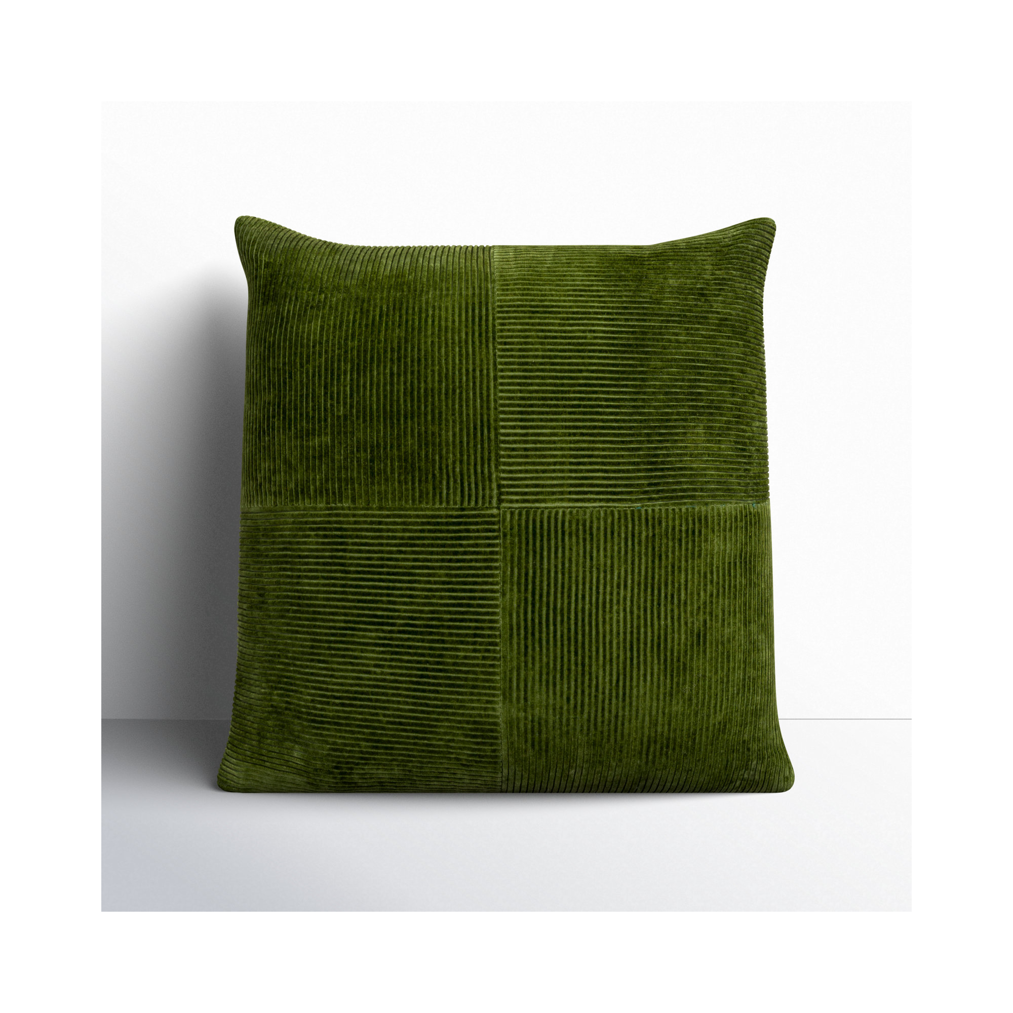 Selma Cotton Throw Pillow, 20" x 20", Olive