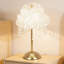 Lampe de table 12 po à intensité variable avec contrôle tactile et USB, lampe de table en tissu perle, pour le salon de la chambre à coucher