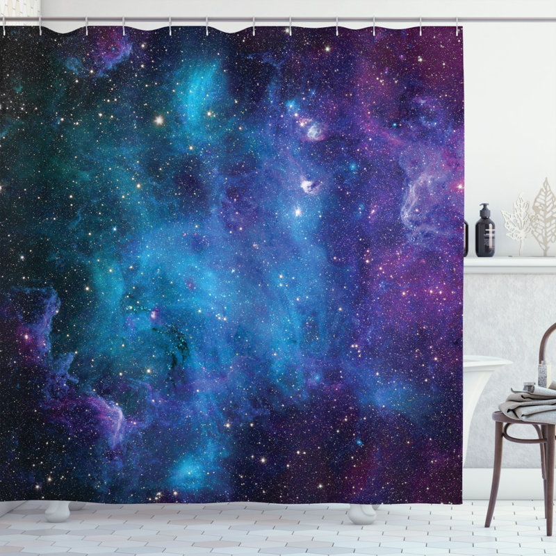 Shower Curtain with Hooks Included, 69" H x 105" W