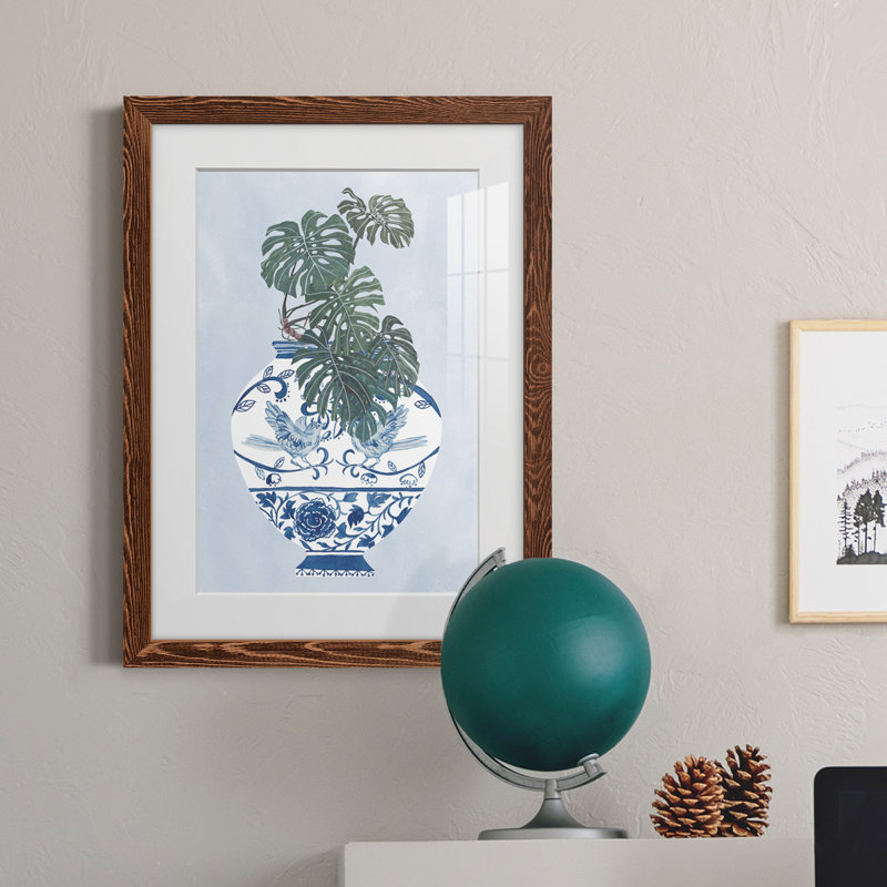 Vase au clair de lune II - peinture encadrée, H 38 po x l 28 po x P 1 po, Cadre en érable