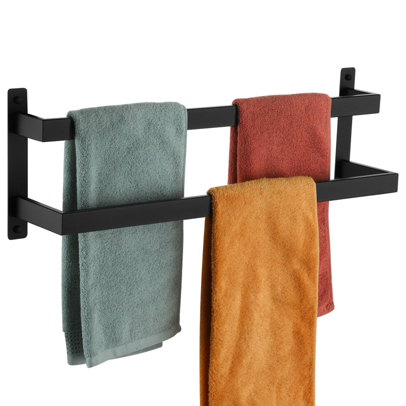 Barre à serviettes murale 20,5 po, Noir mat