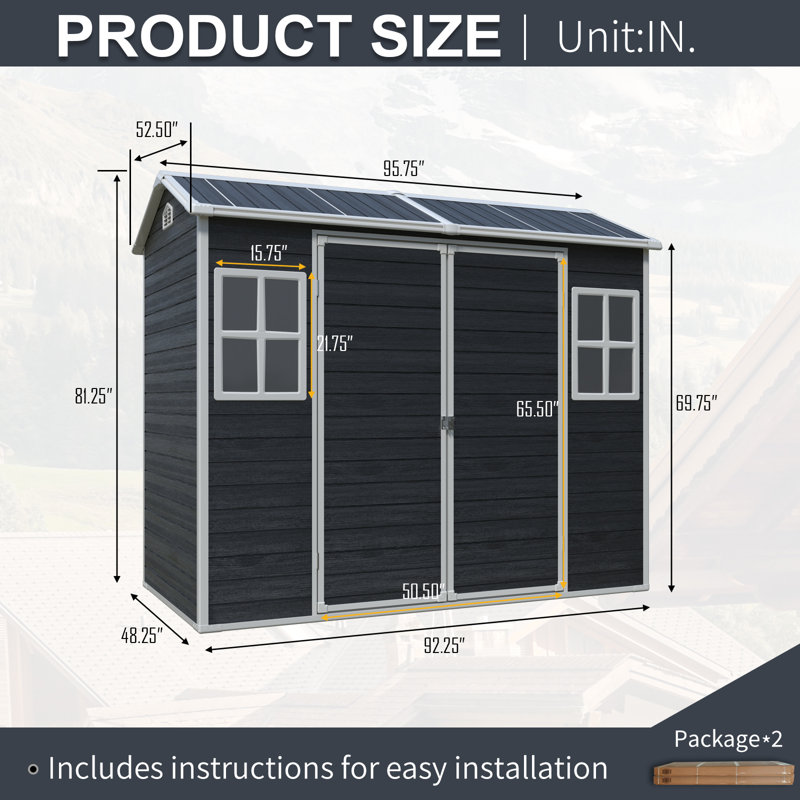 8 ft. W x 4 ft. D Storage Shed(Random shipment of new and old items)