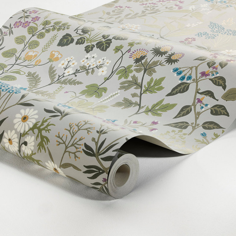 Boråstapeter Flora Wallpaper, Gray
