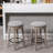 Sefedin 25.6" Swivel Upholstered Seat Solid Wood Counter Stool with Metal Footrest, Backless Counter Height Bar Stool-645861282