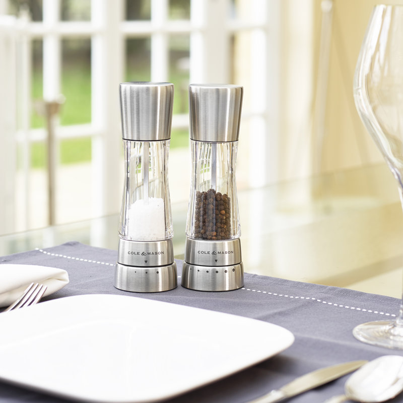 Brand No Power Source Required / Manual Salt & Pepper Mill Set, Silver